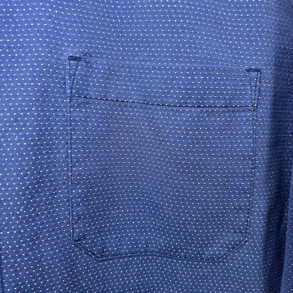 Carbon 2 Cobalt Button Down Shirt Mens Size Large Blue Polka Dot Long Sleeve EUC - Picture 5 of 11